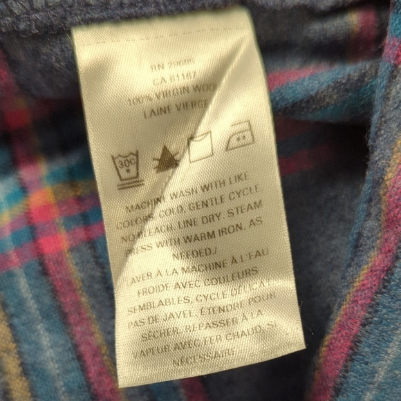 Pendleton Plaid Flannel Wool Shirt Blue M hipster western casual coastalcore - Picture 5 of 5